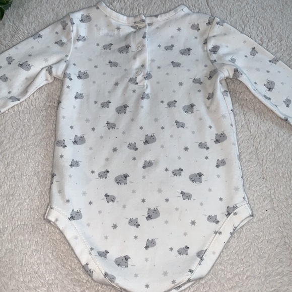 Janie and Jack Ivory Lambs Bodysuit Onesie GUC 6-12M - Picture 5 of 10